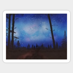 Forest sky at night Sticker